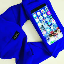 Smartphone Belt, Insulin Pump Belt, Dexcom Tummietote Belt w/ smartphone size window-Cobalt Blue