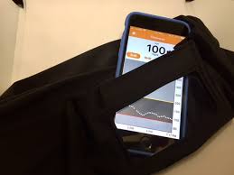 Smartphone Belt, Insulin Pump Belt, Dexcom Tummietote Belt w/ smartphone size window-Cobalt Blue